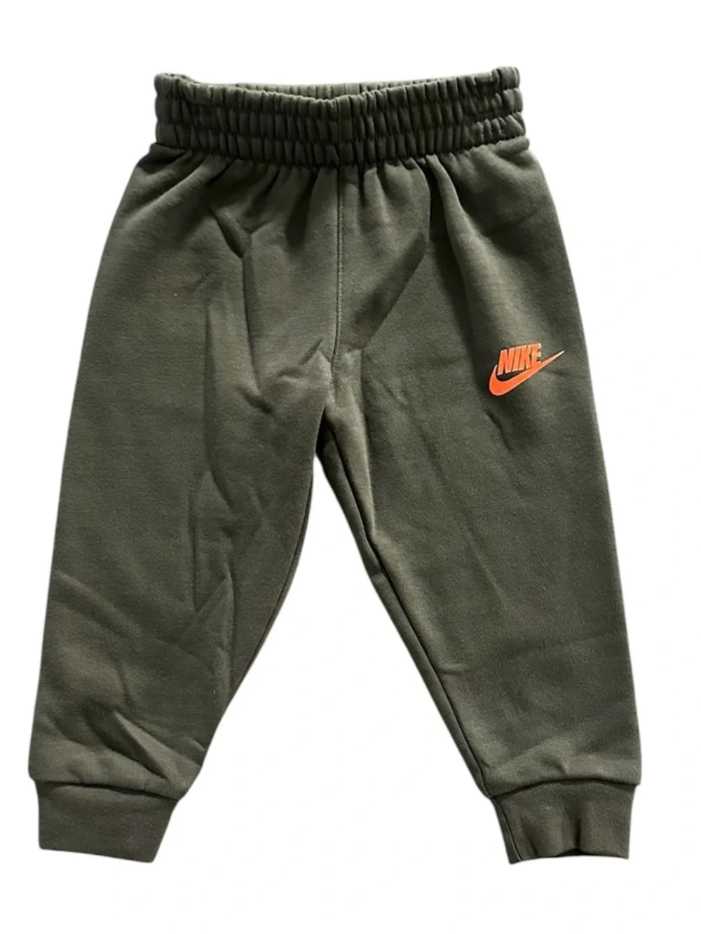 NWT Boys 2T Nike 2PC Sweatshirt & Jogger Set Tan Olive Orange Logo Outfit - Picture 3 of 6